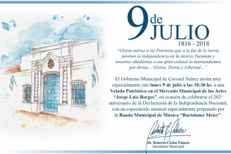 Gran Velada Patriótica el 9 de Julio organizada por la Banda Municipal de Música “Bartolomé Meier”