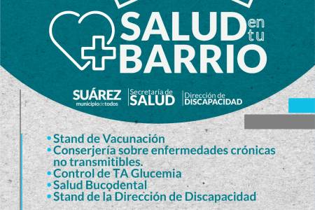 El programa “Salud en tu Barrio” este sábado en Villa Belgrano