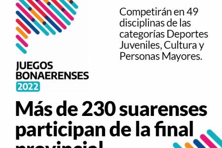Más de 230 suarenses participan de la final provincial de los Juegos Bonaerenses 