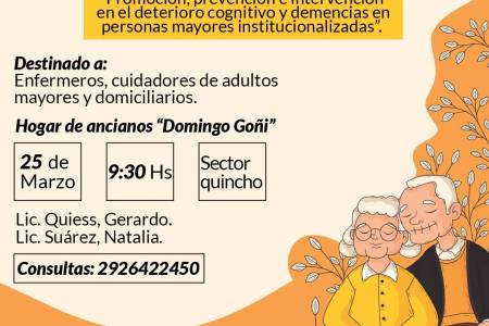 Capacitación abierta a la comunidad en el Hogar de Ancianos “Domingo Goñi”