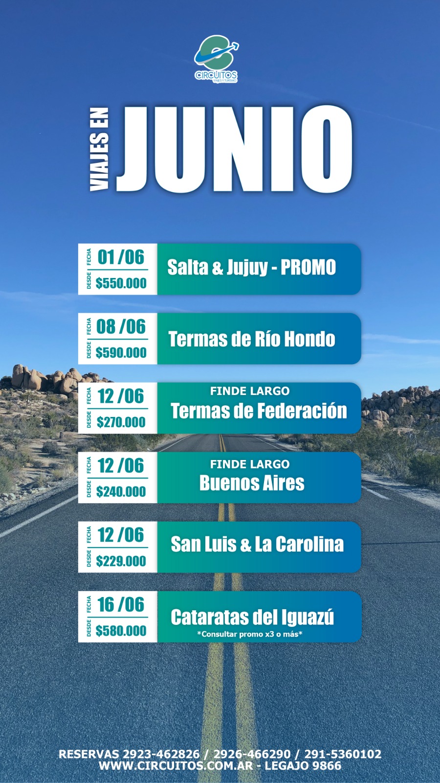 Viajes en Junio