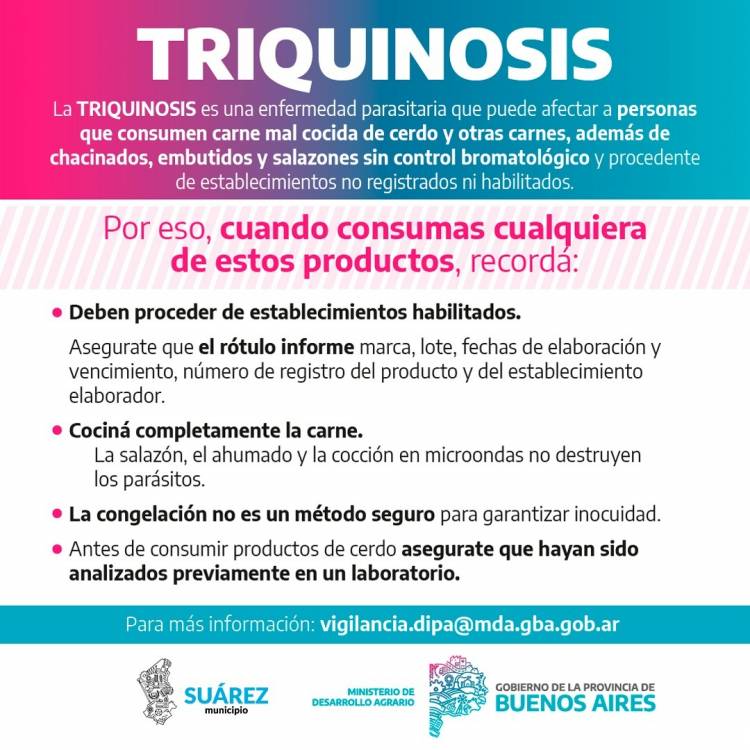 ¿Sabías que consumir carne mal cocida puede ponerte en riesgo de contraer triquinosis?