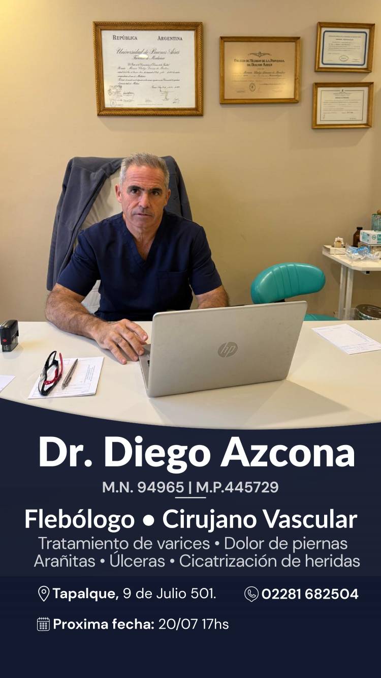 El Dr. Diego Azcona destacó los avances en flebología: "Hoy entre el 70 y el 80 por ciento de los tratamientos de várices se realizan en consultorio"