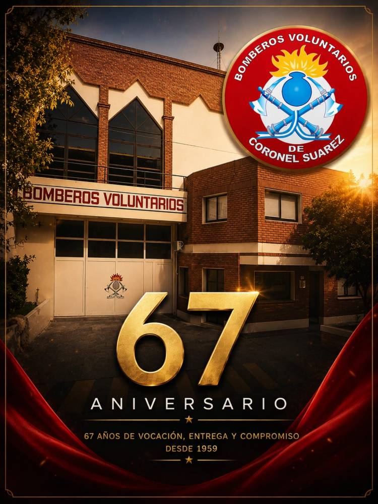 Bomberos Voluntarios de Coronel Suárez celebran su 67º aniversario