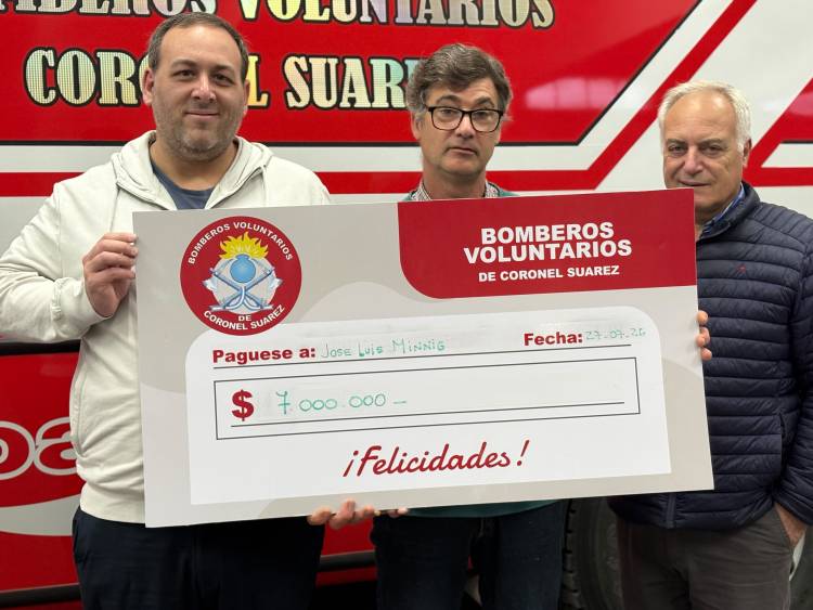 Bomberos entregó los $ 7.000.000 del primer premio de su bono contribución