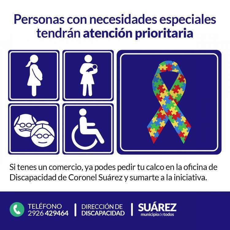 Coronel Suárez: Personas con necesidades especiales tendrán atención prioritaria