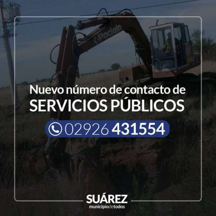 Número telefónico de Servicios Públicos