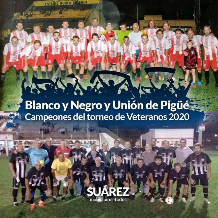 Blanco y Negro y Unión de Pigüé Campeones del torneo de Veteranos 2020