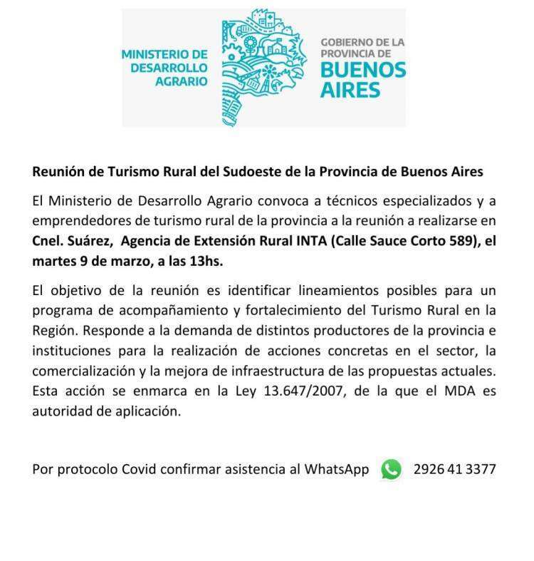 Reunión de Turismo Rural del Sudoeste de la Provincia de Buenos Aires