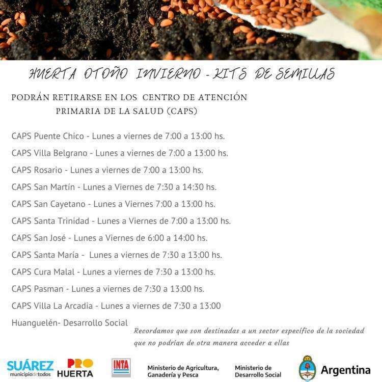 INTA CORONEL SUÁREZ - A partir de esta semana se estarán distribuyendo las semillas de otoño-invierno