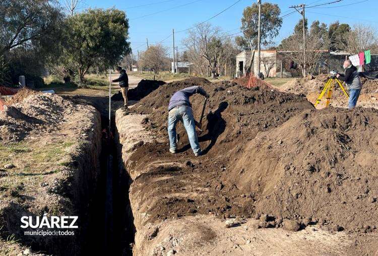 Avanza la obra de cloacas en Huanguelén