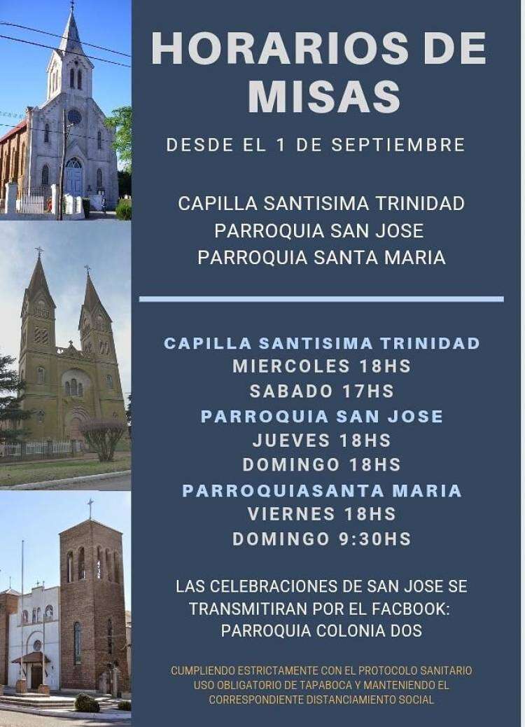 Horario de misa en las Parroquias de las colonias alemanas