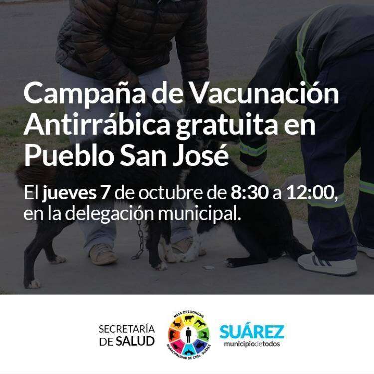 Campaña de vacunación Antirrábica gratuita en Pueblo San José