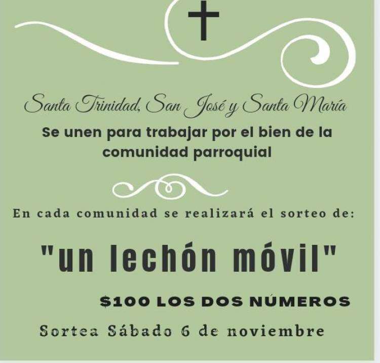 La comunidad parroquial sortea un "lechón móvil"