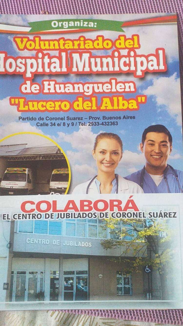 El bono contribución del Voluntariado del Hospital de Huanguelén ayuda a mejorar nuestras necesidades