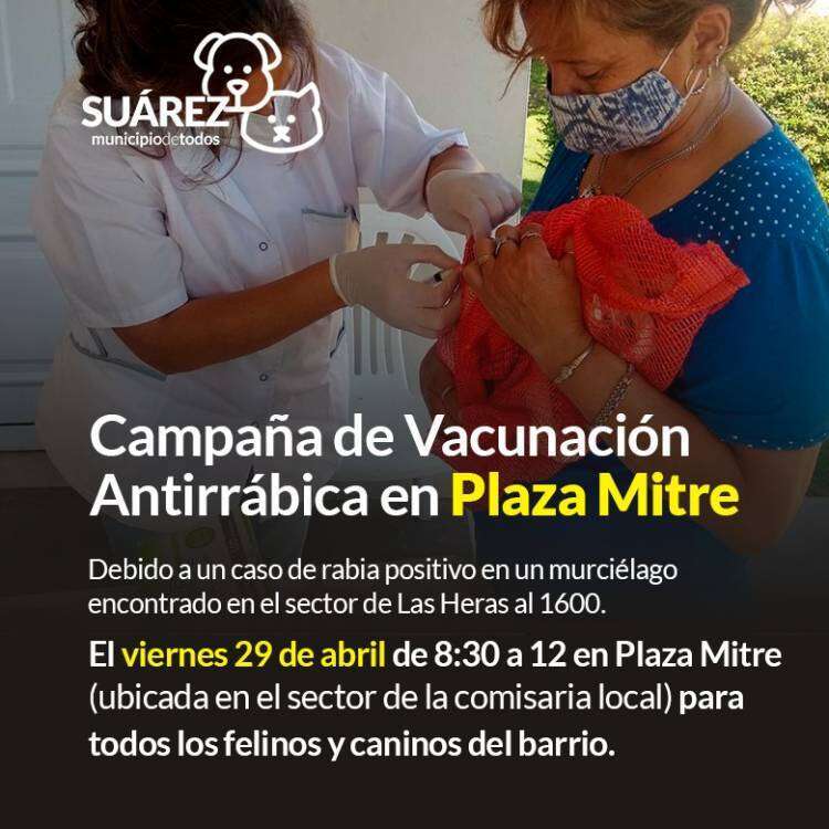 Campaña de vacunación antirrábica en Plaza Mitre