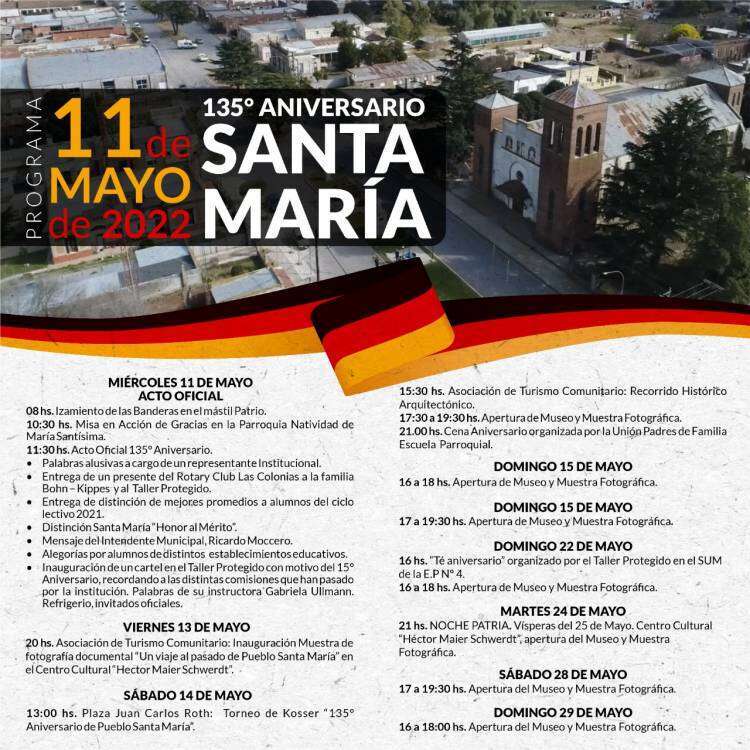 Pueblo Santa María conmemora el 135 aniversario de su fundación 