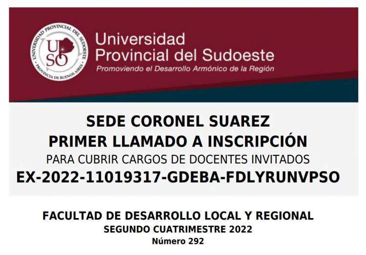 Primer llamado a inscripción