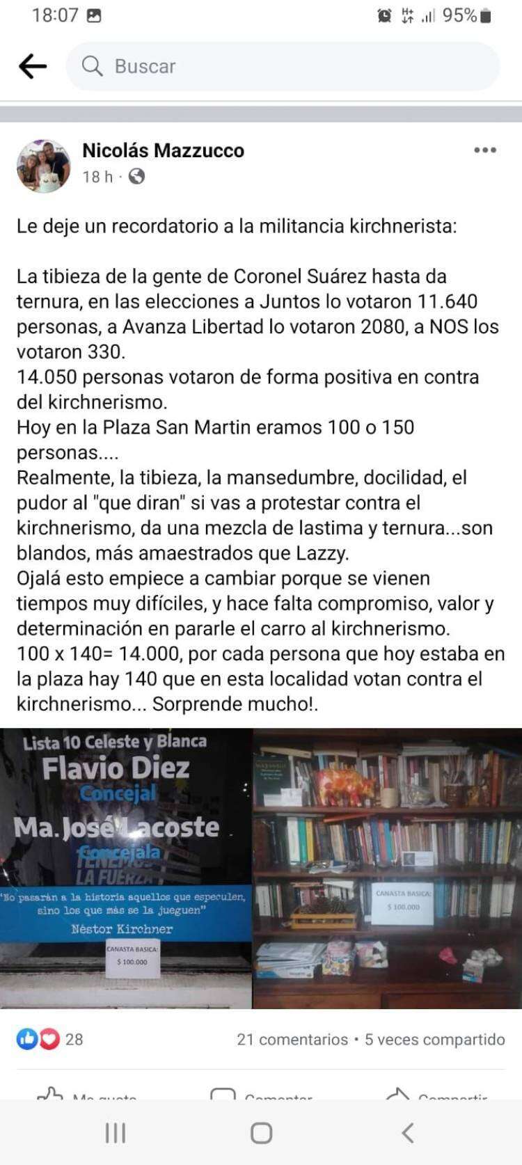 Repudio y llamado a la reflexión.  Lo que nos deja el #9J en Coronel Suárez.