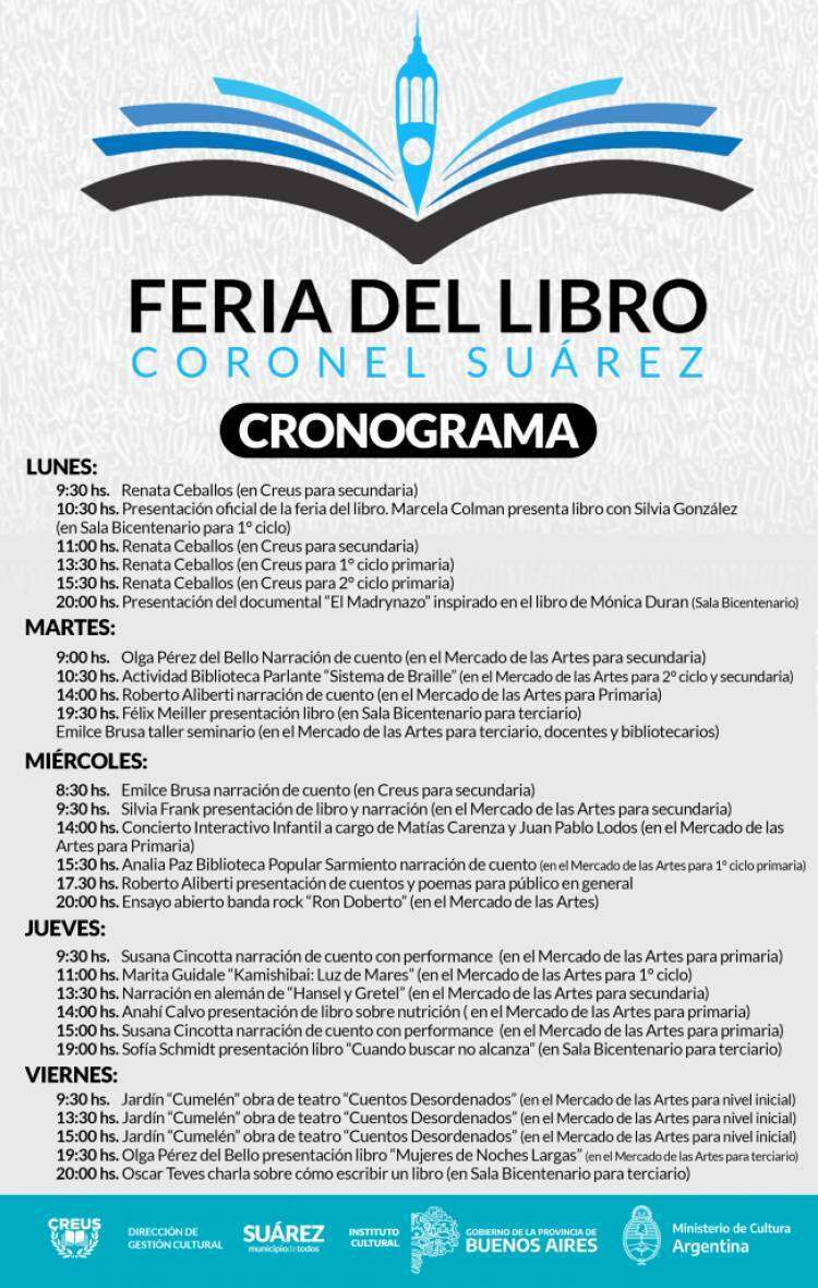 Todo listo para la 1° Feria del Libro de Coronel Suárez 