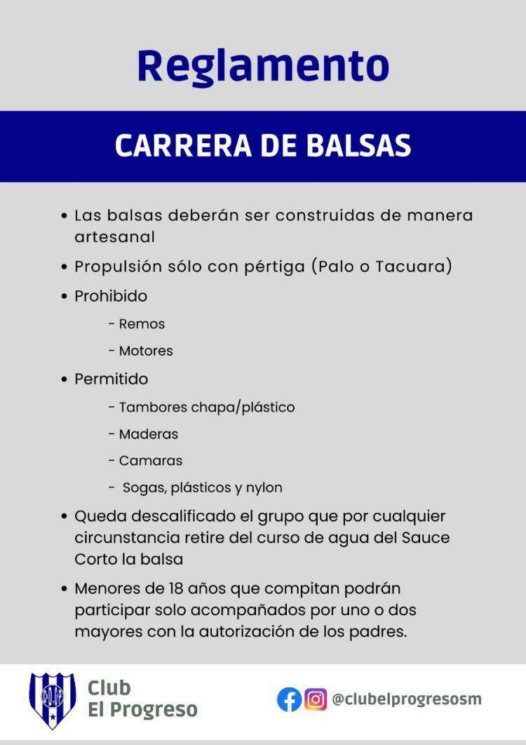 Carrera de Balsas 2023 en el Club El Progreso