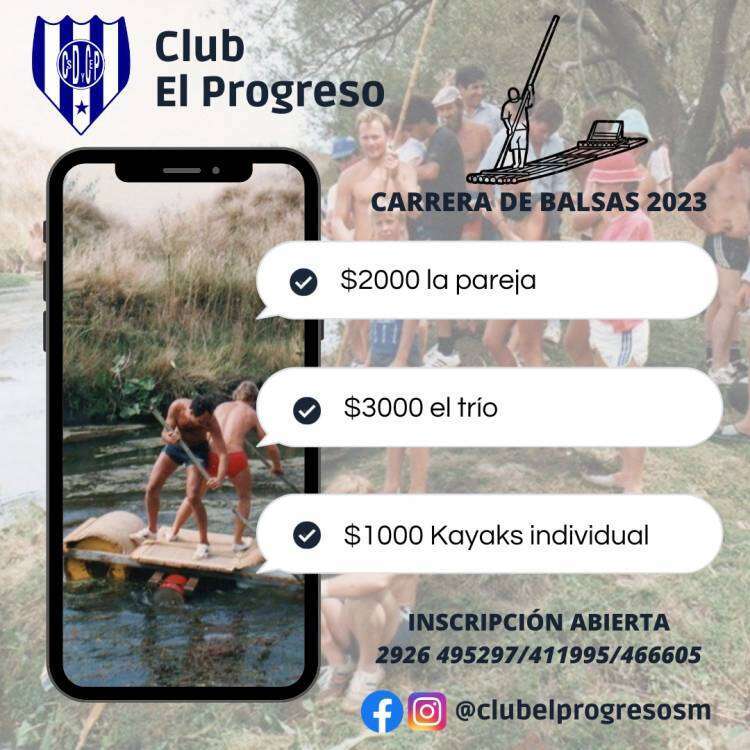 Carrera de Balsas 2023 en el Club El Progreso