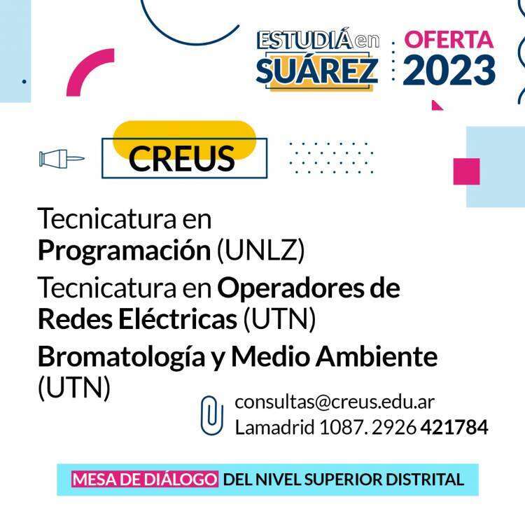 Oferta Académica 2023: ESTUDIÁ EN SUÁREZ