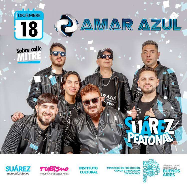 Amar Azul se presenta en #SuarezPeatonal para arrancar el verano a pura cumbia
