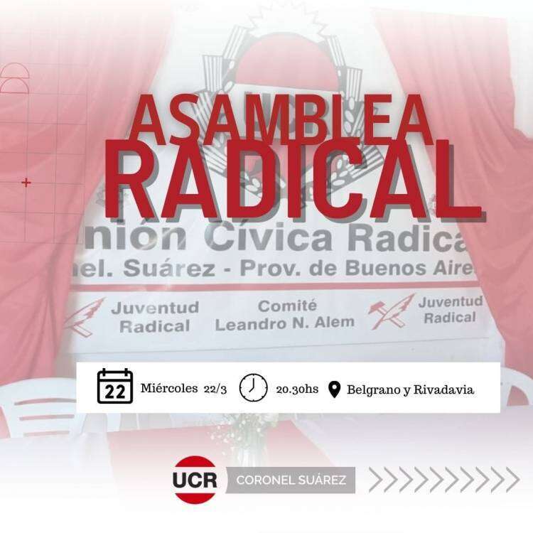 Convocatoria a Asamblea General Extraordinaria del Comité Leandro N. Alem de la UCR