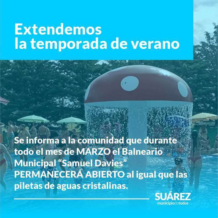 El Balneario Municipal “Samuel Davies” extiende la temporada de verano