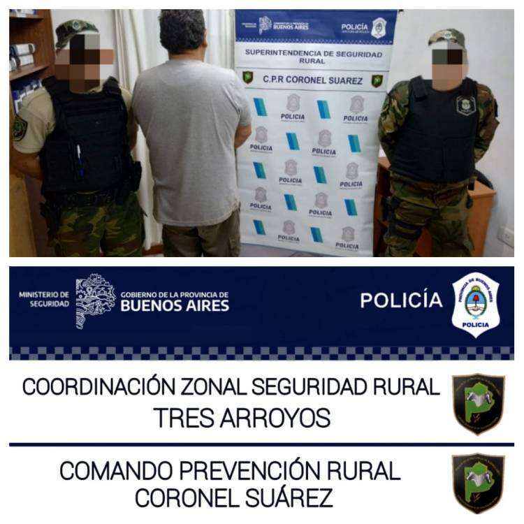 Detención del CPR de Coronel Suárez por caza furtiva