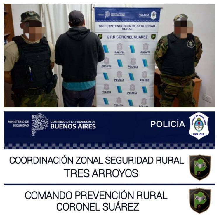 Detención del CPR de Coronel Suárez por caza furtiva