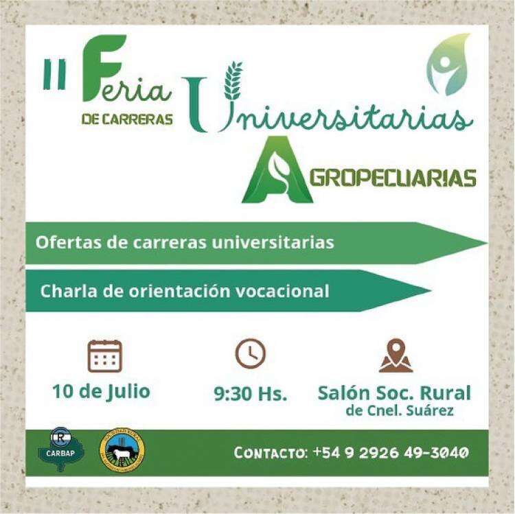  “Feria de Carreras Universitarias agropecuarias” en la Sociedad Rural de Coronel Suárez