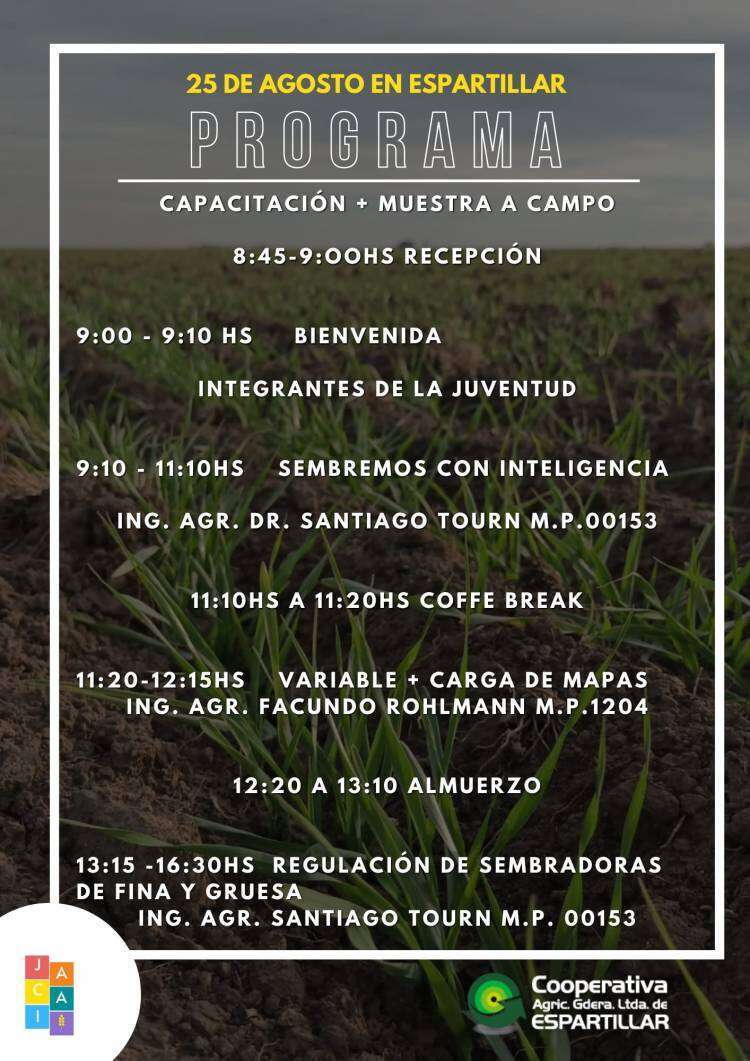 Capacitación y muestra a campo de la Juventud Agraria de Espartillar