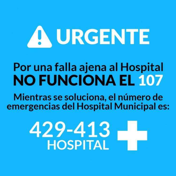 EL 107 de emergencias está fuera de servicio