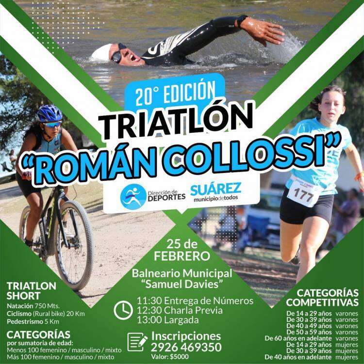 Se viene la 20° edición del “Triatlón Román Collossi”