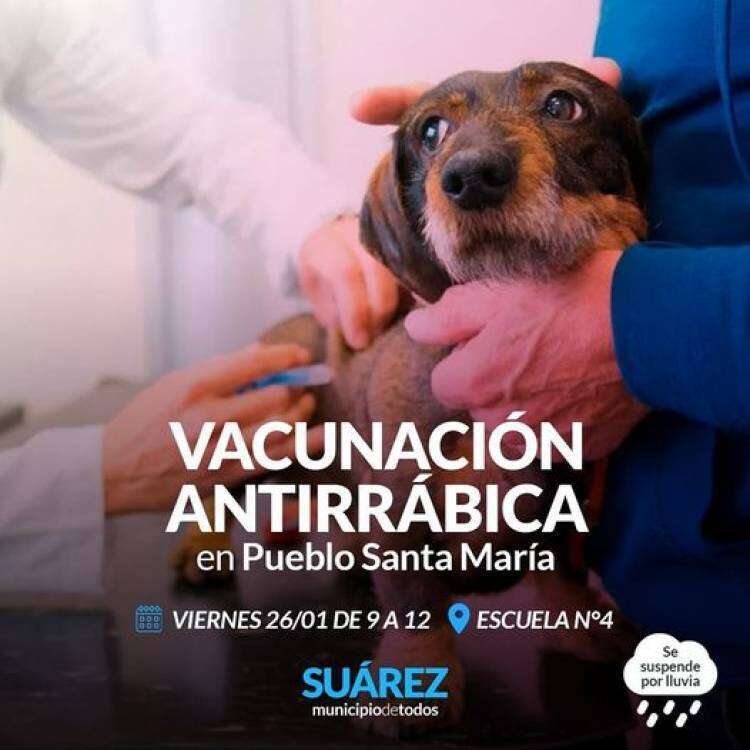 Campaña de vacunación antirrábica en Pueblo Santa María
