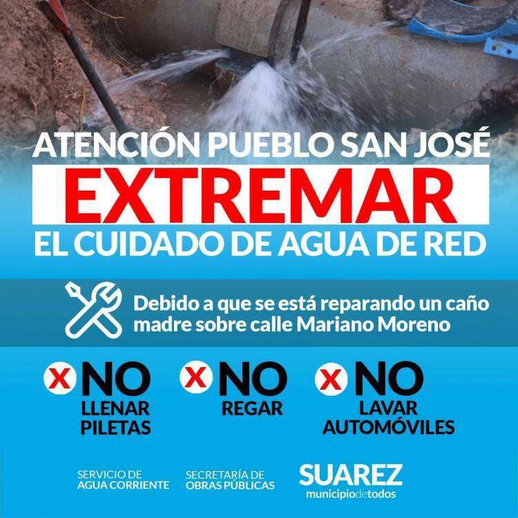 ATENCIÓN: Corte de agua en Pueblo San José