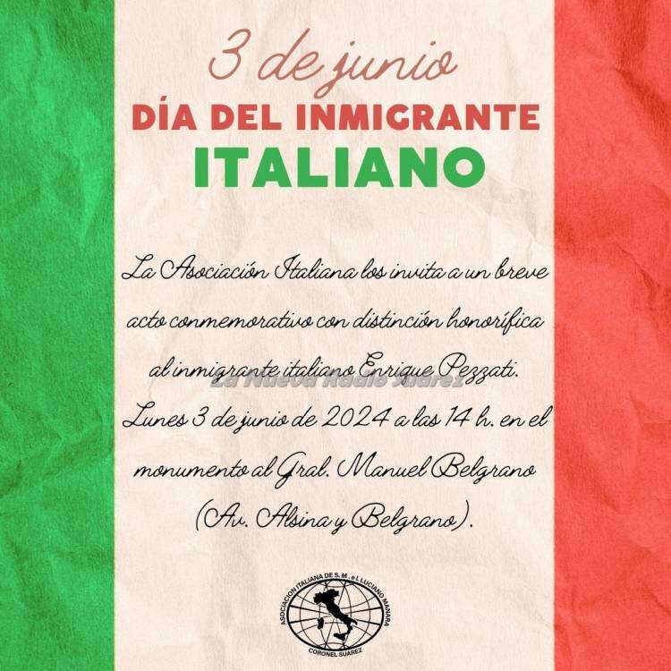3 de junio - Día del Inmigrante Italiano - Distinguen a Enrique Pezzati