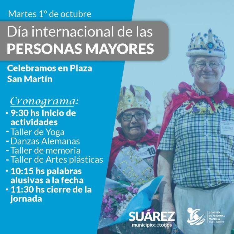 Día Internacional de las Personas Mayores: harán una jornada de integración en la plaza San Martín