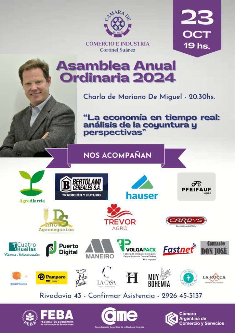 Mariano de Miguel dará una charla éste miércoles en la Cámara de Comercio