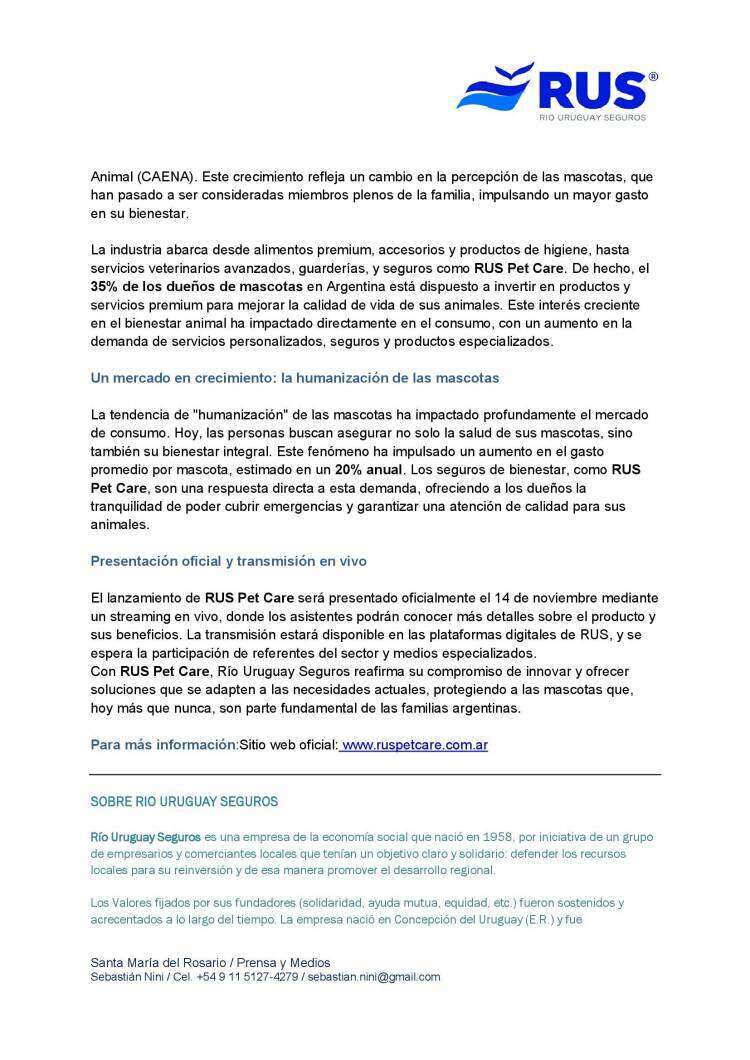 Río Uruguay Seguros presenta RUS Pet Care, una solución integral para el bienestar animal