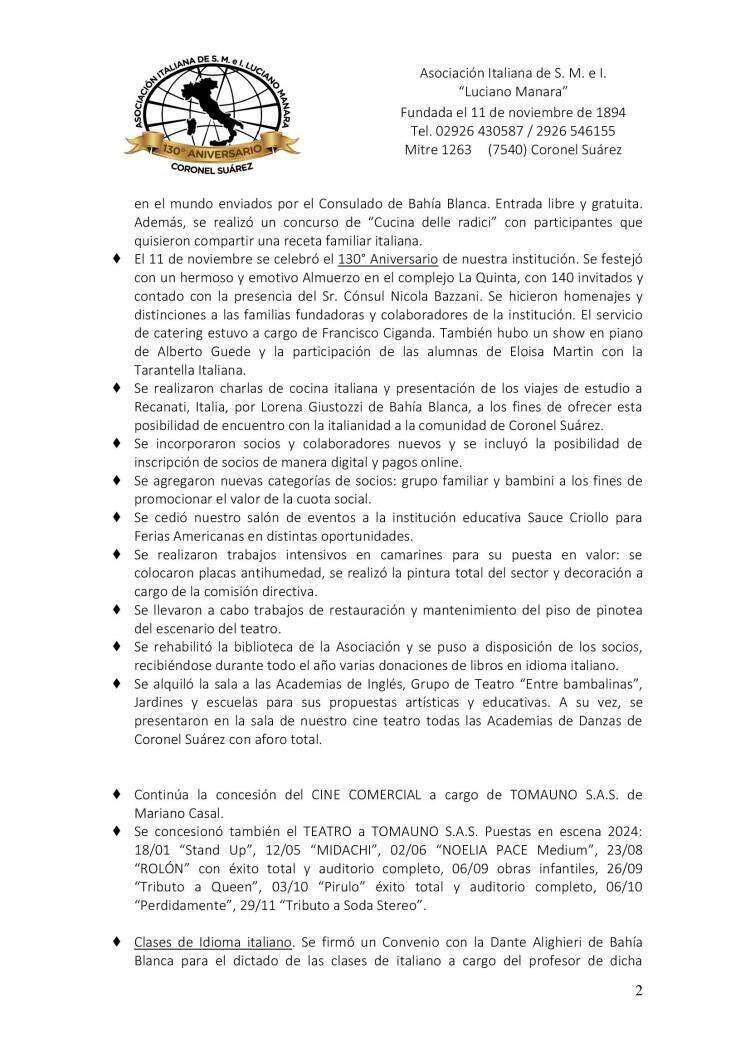 La Asociación Italiana da a conocer su reseña de 2024 y proyecta un productivo 2025