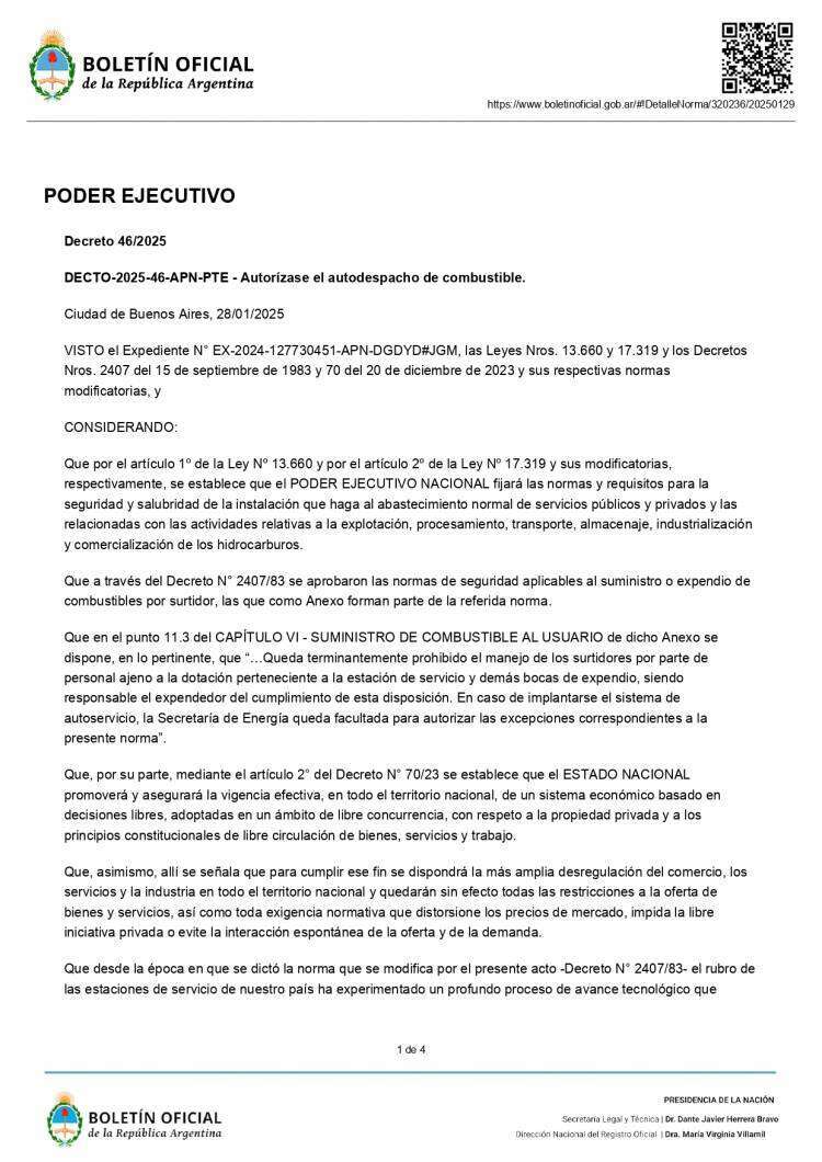 El Gobierno autorizó el autodespacho de combustible: cómo funcionará el sistema