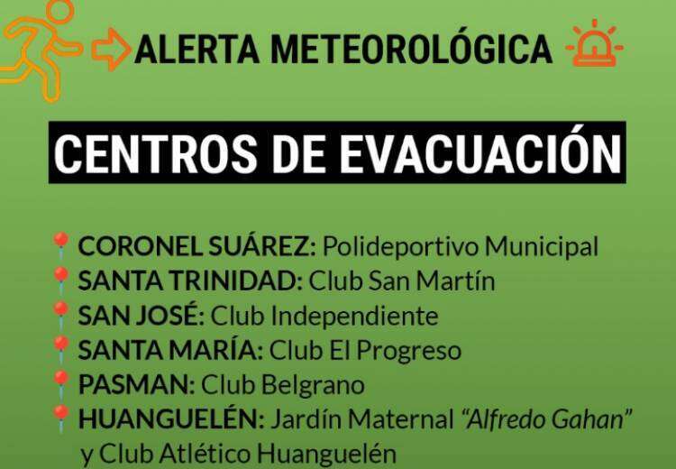ATENCIÓN Centros de evacuación habilitados 