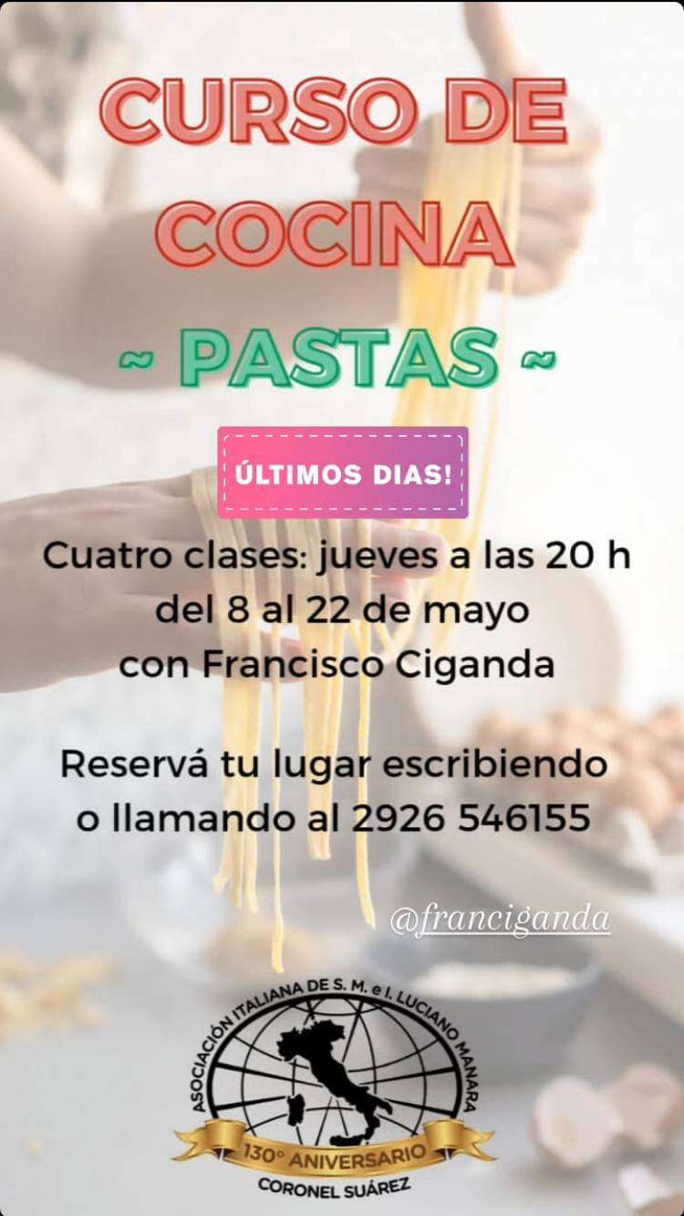 ¡Últimos días! Curso de cocina "pastas"