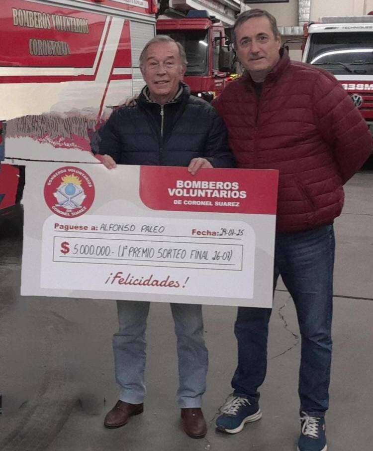 Bomberos entregó el premio mayor de su bono contribución