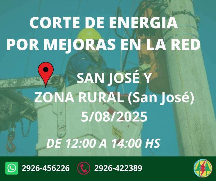 Corte de energía por mejoras en la red