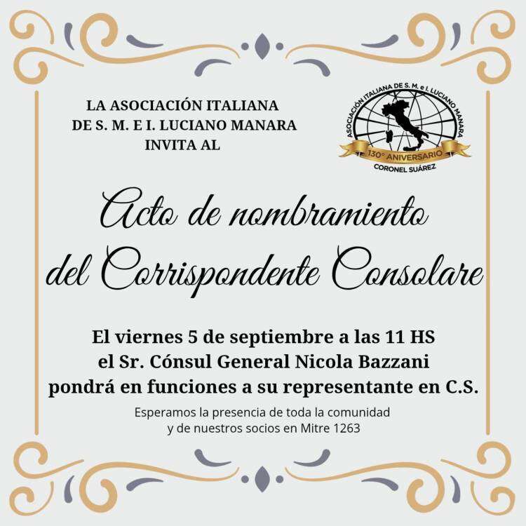 Acto de Nombramiento del Correspondiente Consolare