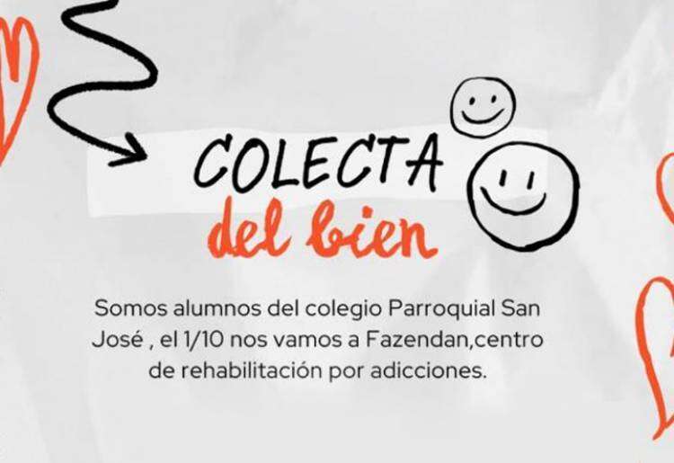 Alumnos de la Escuela Parroquial San José recolectan alimentos para ayudar al Hogar La Fazenda de Carhué